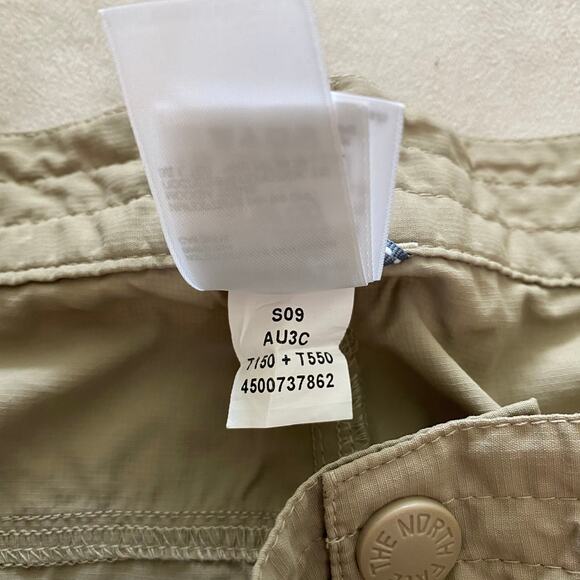 The North Face Women's Khaki Convertible Hiking Nylon Pants Size 8 EUC Ripstop - Picture 6 of 9